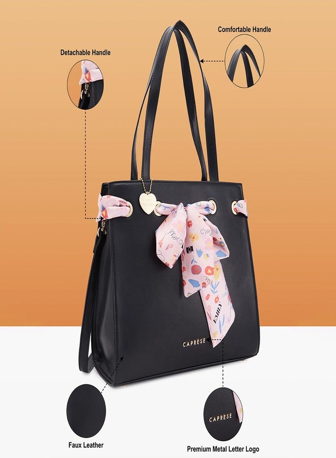 Caprese Chenelle Satchel for Women (Large, Black) - Image 3